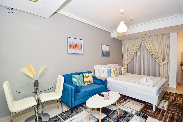 Living area 4, LZZ - Furnished Studio with Balcony, Dubai