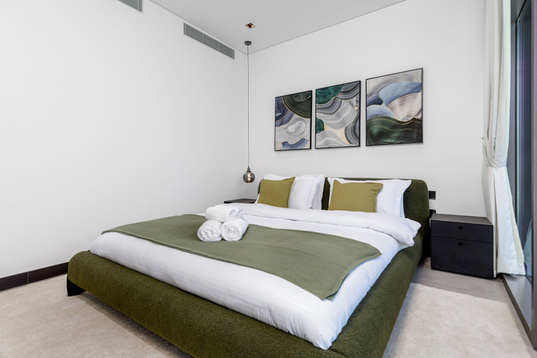 Bedroom 3, Waves - Urban Retreat Waterfront Elegance at 15 Northside, Dubai