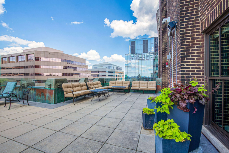 Exterior & Views 2, Distinguished Apartment Rooftop Deck, Baltimore