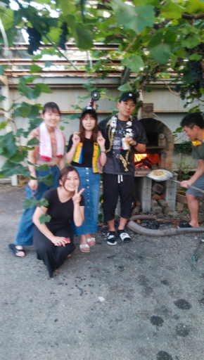 Pizza party, Guest House Marin, Higashikagawa