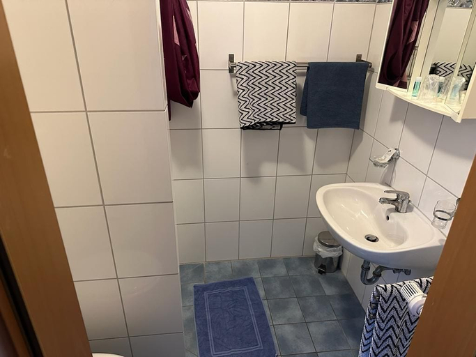 Bathroom, Brunnenstrasse Twin rooms, Groß-Gerau