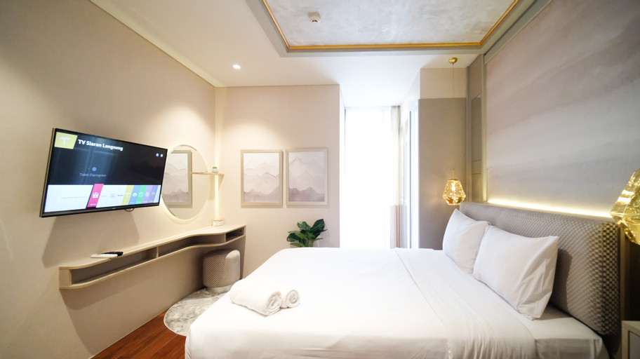 Bedroom 1, Wonderful and Cozy Stay 2BR at The Rosebay Apartment By Travelio, Surabaya