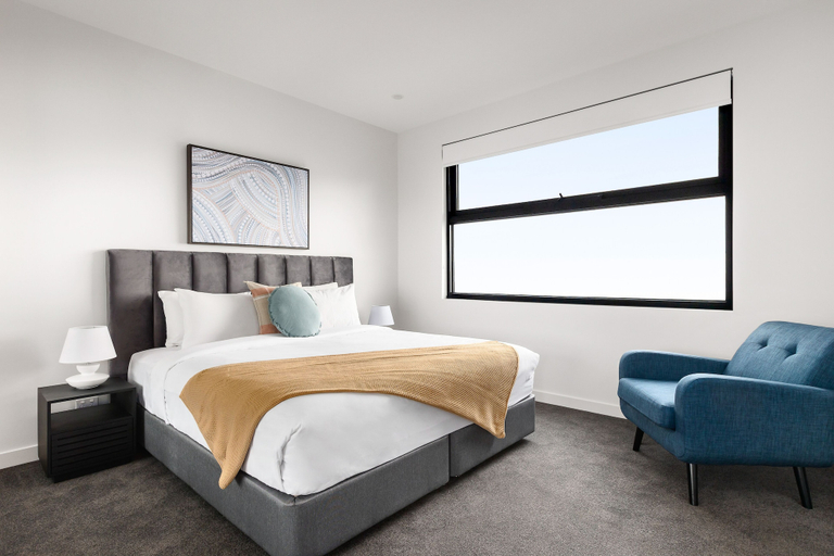 Bedroom 2, Docker St Elwood Apartments by UrbanRest, Melbourne