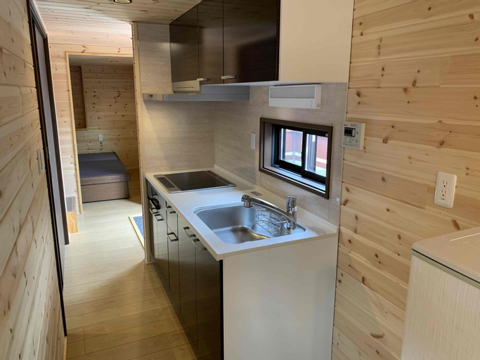 Private kitchen, Kita-alps BASE Onsenkyo Camp, Ōmachi