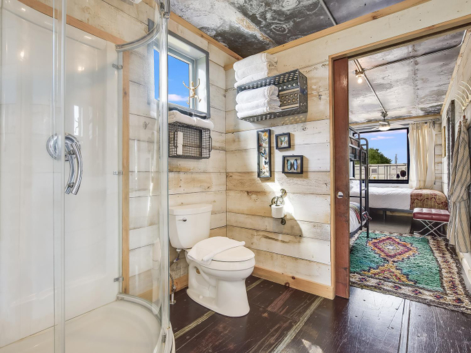 Bathroom 2, FlopHouze Shipping Container Hotel, Fayette