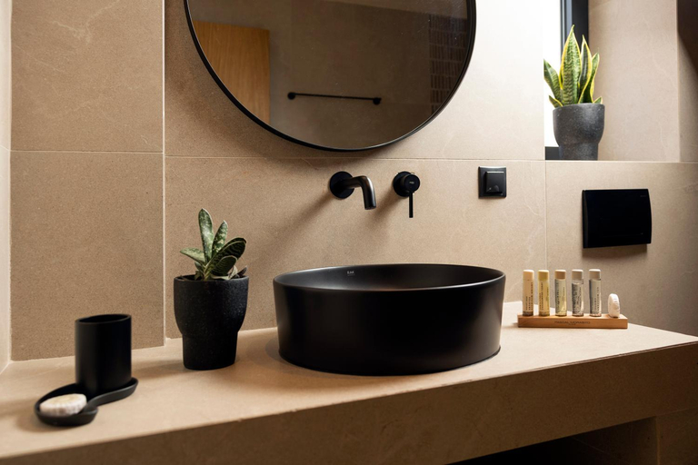 Bathroom, Pnoes Luxury Suites, Central Macedonia