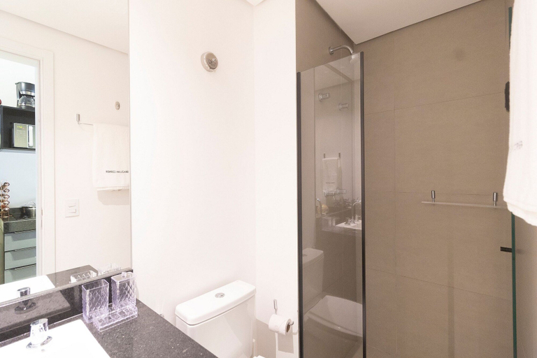 Bathroom, Allianz Parque-Estúdio com AC e Academia, São Paulo