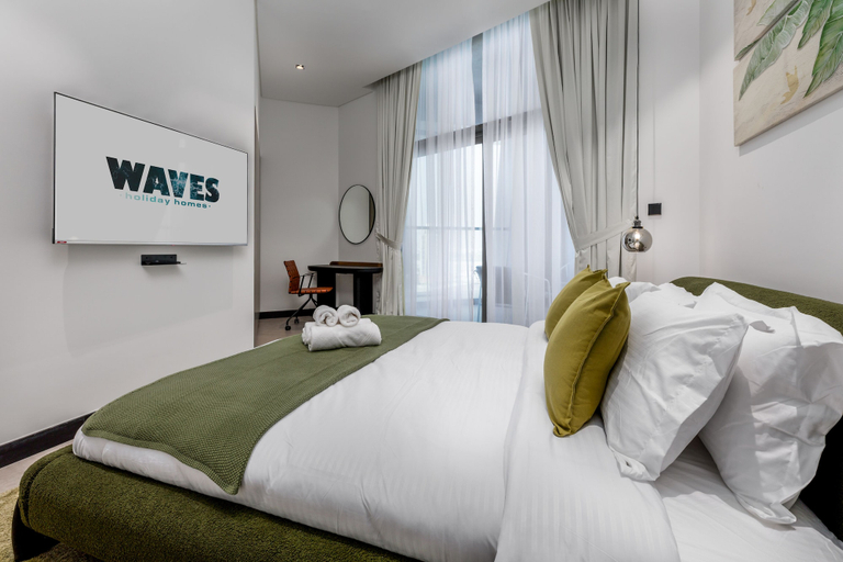 Bedroom 2, Waves - Top Waterfront 2BR Apartment in Business Bay, Dubai