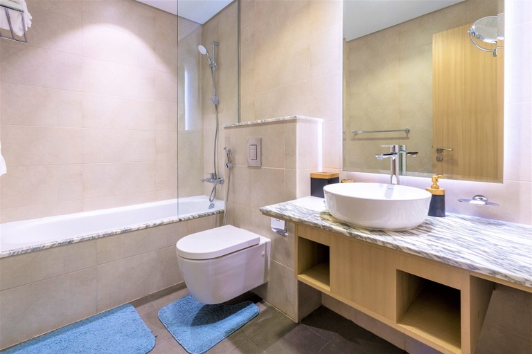 Bathroom 4, Luxurious 2B With Burj Views in Business Bay, Dubai