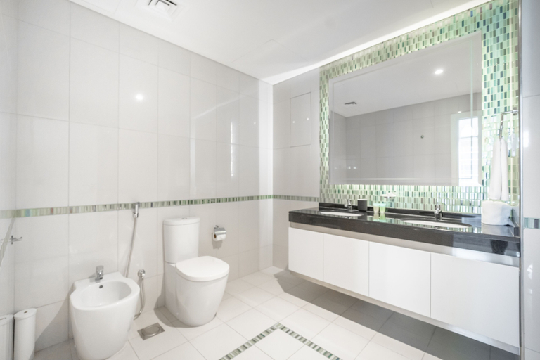 Bathroom 3, Exquisite 1BR Haven Partial Sea View, Dubai