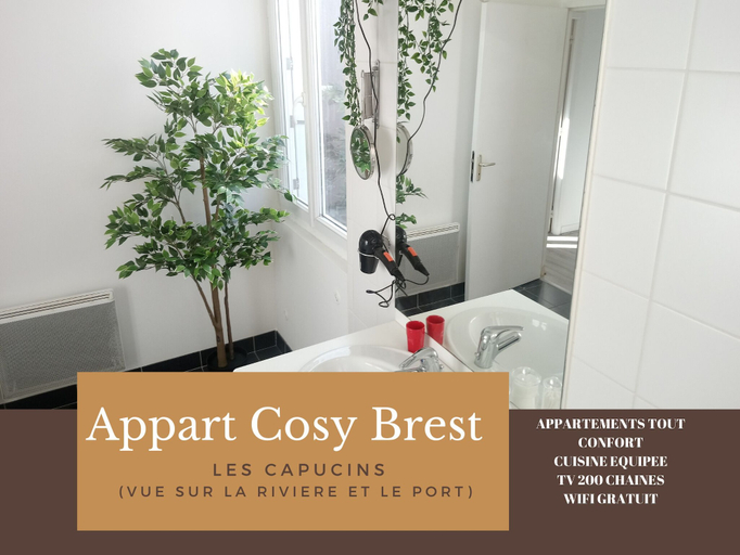Bathroom 3, Appart Cosy Brest Les Capucins, Finistère