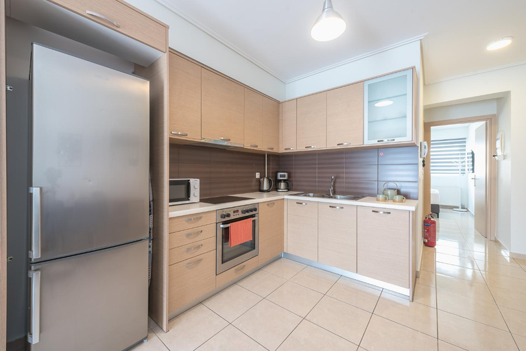 Kitchen 4, Elegant Home with Balcony by CloudKeys, Attica