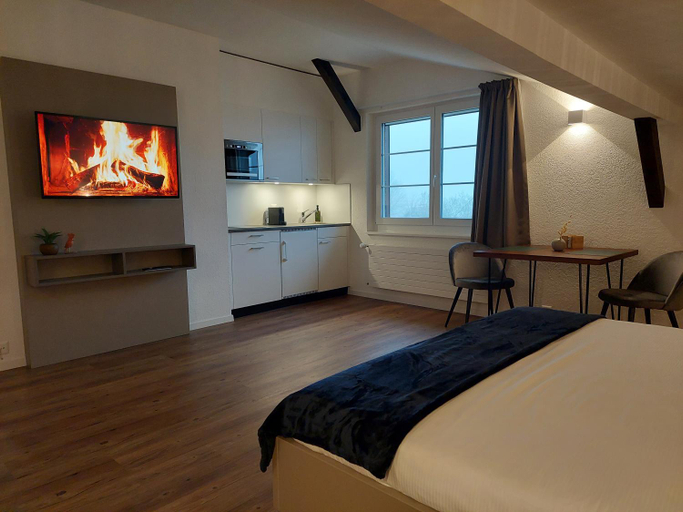 Bedroom 2, Apart-Hotel Pont-de-Thielle, Neuchâtel