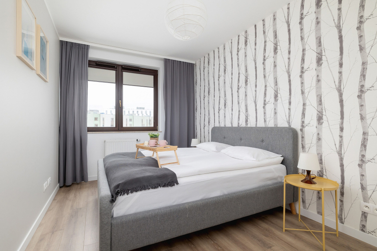 Bedroom 3, Subtle Grey Apartment by Renters, Kraków City