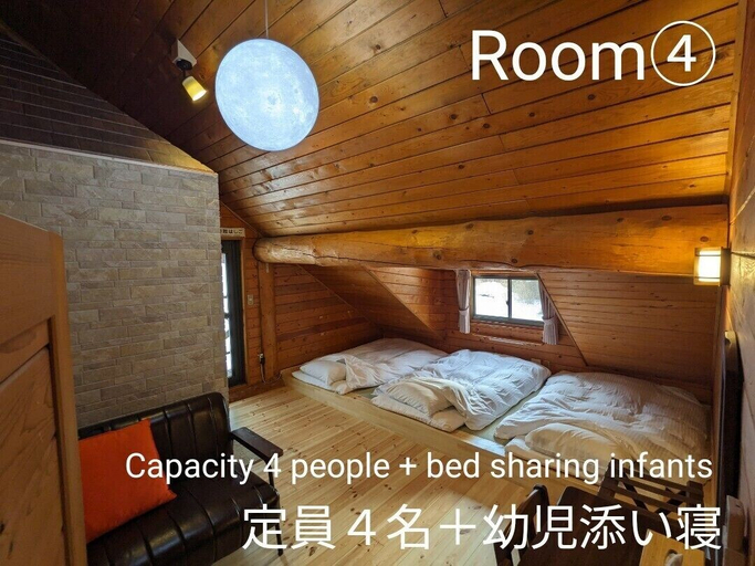 Bedroom 3, Log cabin rental & Finland Sauna Step House, Yamanakako