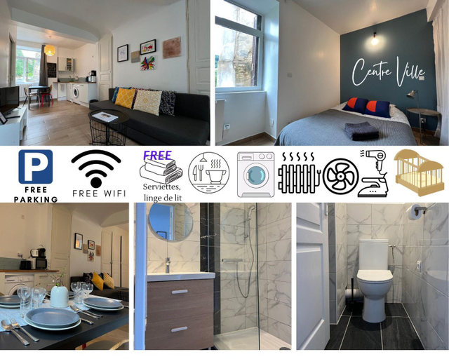 Bathroom 3, TABI APPART ,MODERN CHIC vs FREE PARKING,WIFI,DRAPS, Puy-de-Dôme