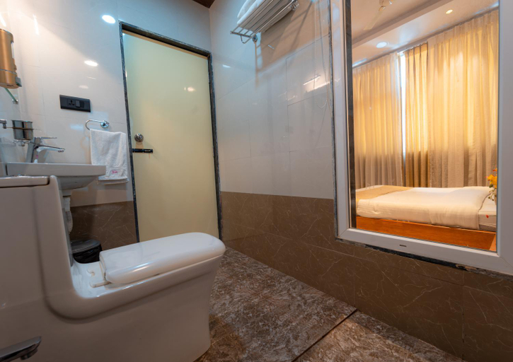 Bathroom 4, Red Button Resort, Satara