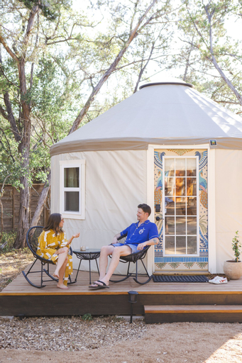 The Peacock Yurt at Camposanto ATX Glamping on Lake Travis, Travis