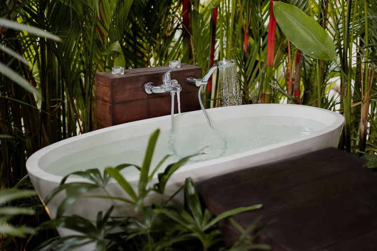 Bathroom 4, Earthship Ubud Eco Villa, Gianyar