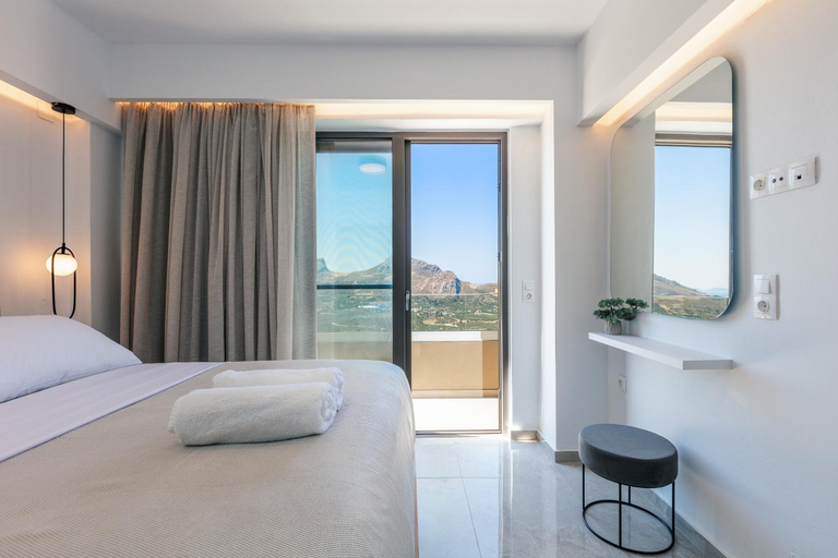 Bedroom, Epsilon Villa, Private Swimming Pool Garden, Panoramic Sunset, Crete