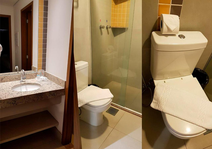 Bathroom, Apartamento em Resort de Olimpia, Olímpia