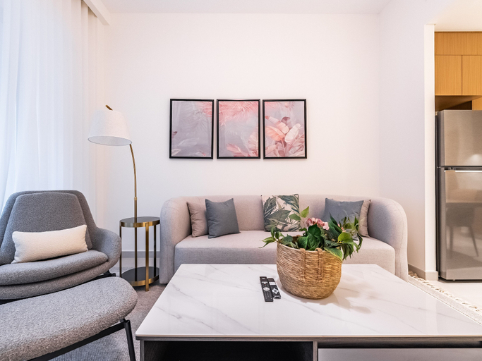 Living area 5, Zen Oasis1BR Splendid Creek Side Retreat, Dubai
