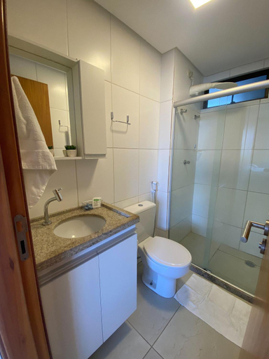 Bathroom 3, Flat localizado a 200m Shopping Recife, bem Perto da Praia de Boa Viagem e com Wi-Fi 400Mbps, Recife