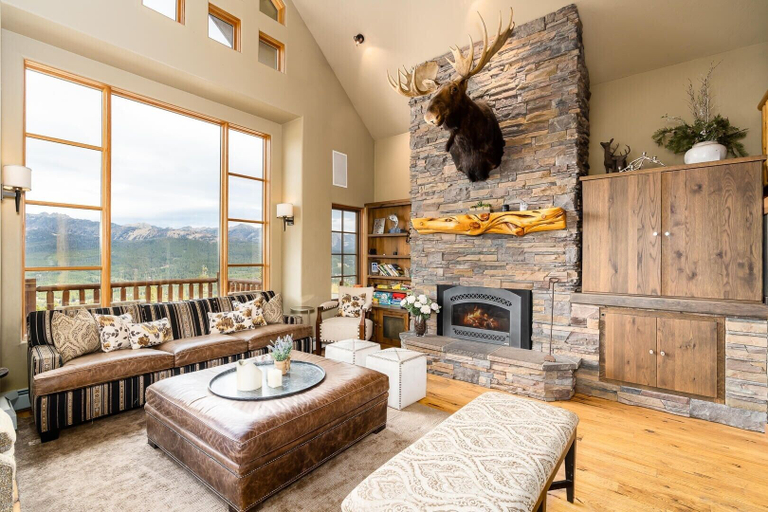 Living area, 3 Bandit Way 4 Bedroom Home by Moonlight Basin Lodging, Madison