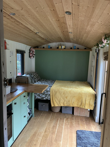 Bedroom, Converted Railway Wagon, Powys