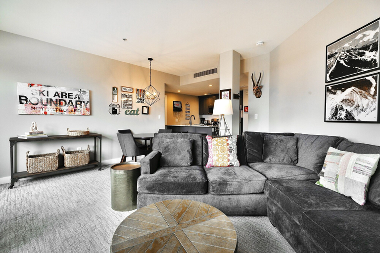 Living area 2, Your own balcony, full kitchen in Canyons Village by RedAwning, Summit
