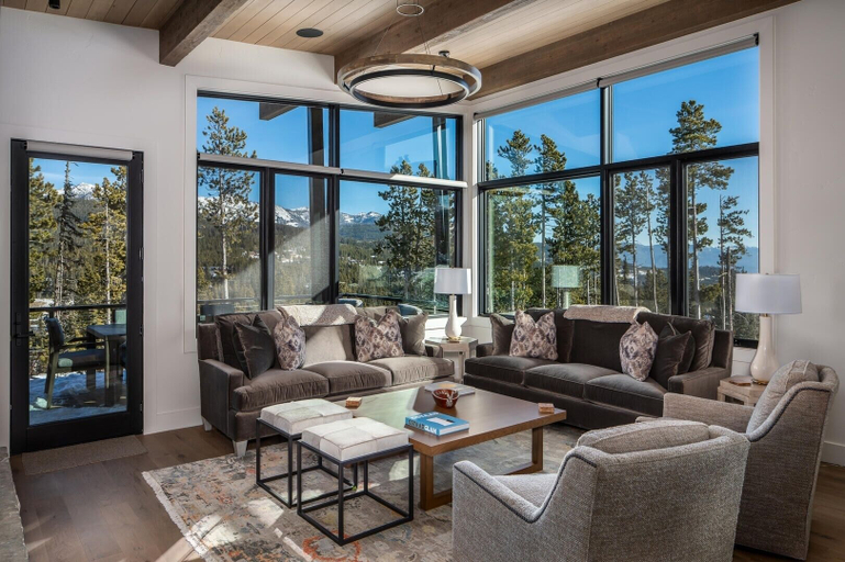 Living area 4, 9 Deep Forest Drive 6 Bedroom Home by Moonlight Basin Lodging, Madison