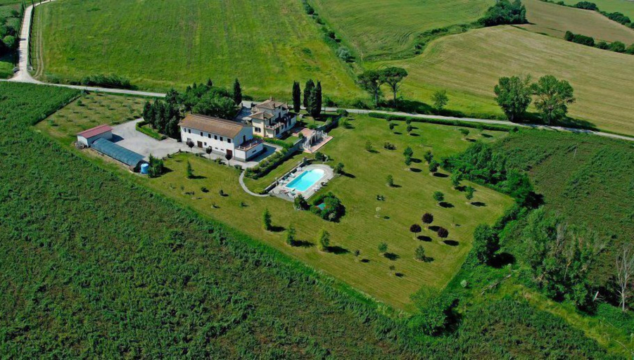 Aerial view, Casa dei Pini, Arezzo