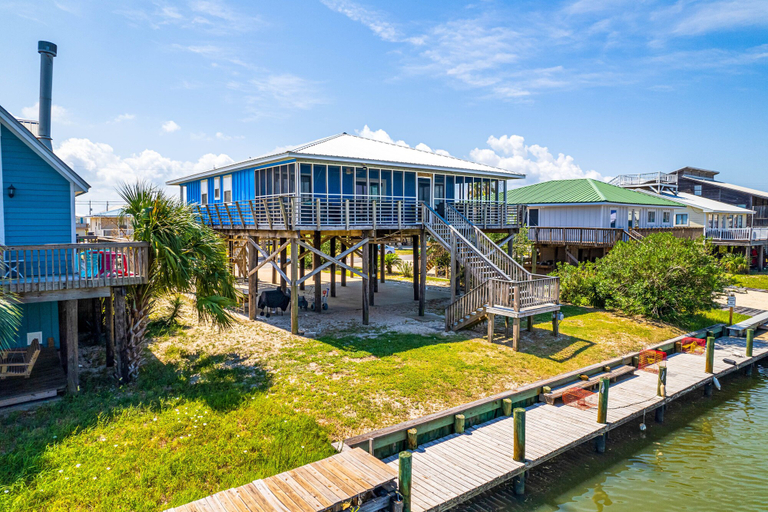 Exterior & Views 1, Waterfront Dauphin Island Home w/ Deck & Boat Dock, Mobile