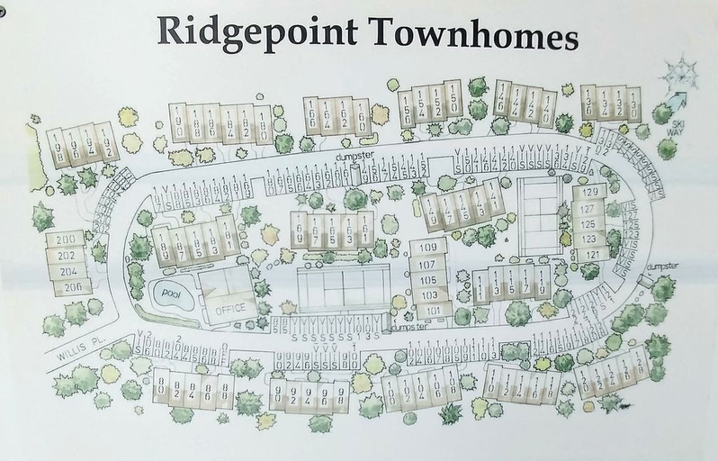 Property map, 126 Ridgepoint 3 Bedroom Townhouse by RedAwning, Eagle