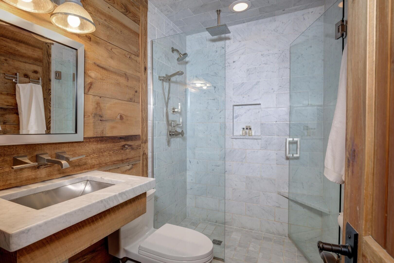 Bathroom, 9 Cabin Hollow 2 Bedroom Home by Moonlight Basin Lodging, Madison