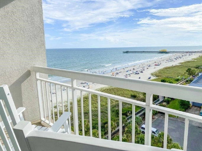 Balcony view, Stunning ocean view remodeled 2 bedroom 2 bath condo, 908 South Hampton 2 Condo, Horry