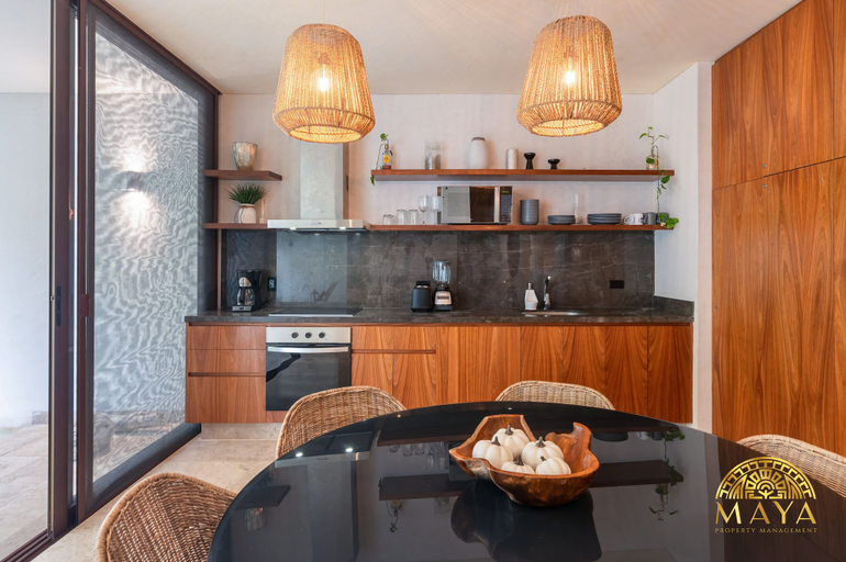 Private kitchen, BajoCielo107 Lux 2BR Condo Priv Pool in Aldea Zama, Cozumel
