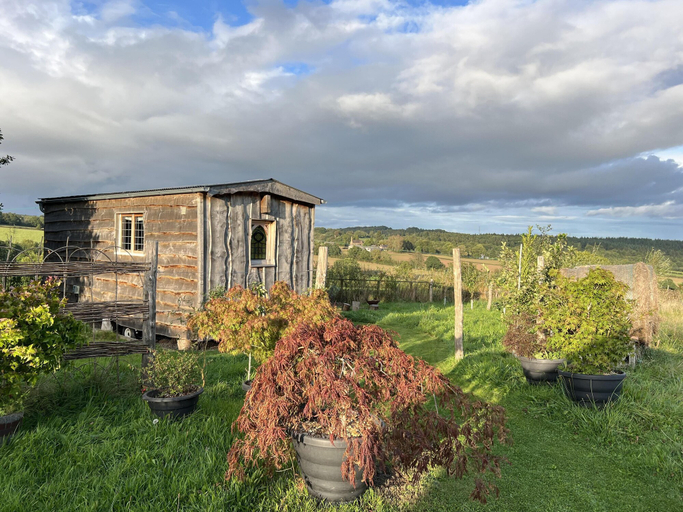 Exterior & Views, Luxury Shepherd's Hut Style Cabin With Views, Herefordshire