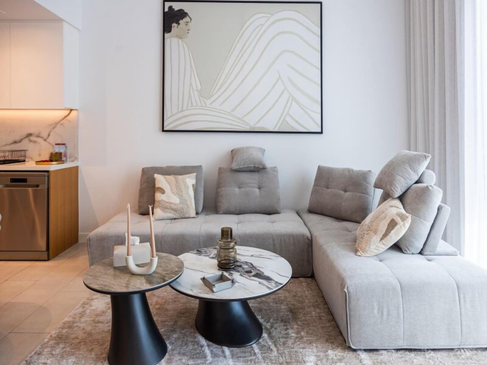Living area 5, Luxurious 1BR Oasis Panoramic Views, Dubai