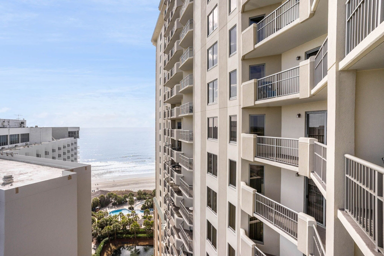 Balcony view, Ocean View 3 Bedroom Unit #1607 Royale Palms 3 Condo, Horry