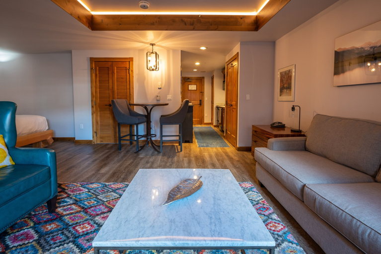 Living area 3, Studio Efficiency Unit With Balcony Over Mountaineer Square 1 Bedroom Condo - No Cleaning Fee! by RedAwning, Gunnison