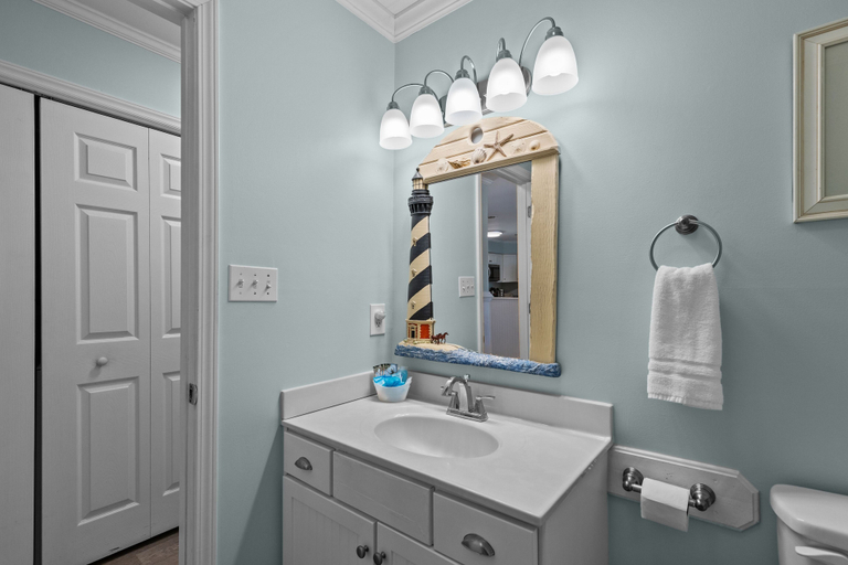 Bathroom 3, Colorful Emerald Isle Home: Just Steps to Beach!, Carteret
