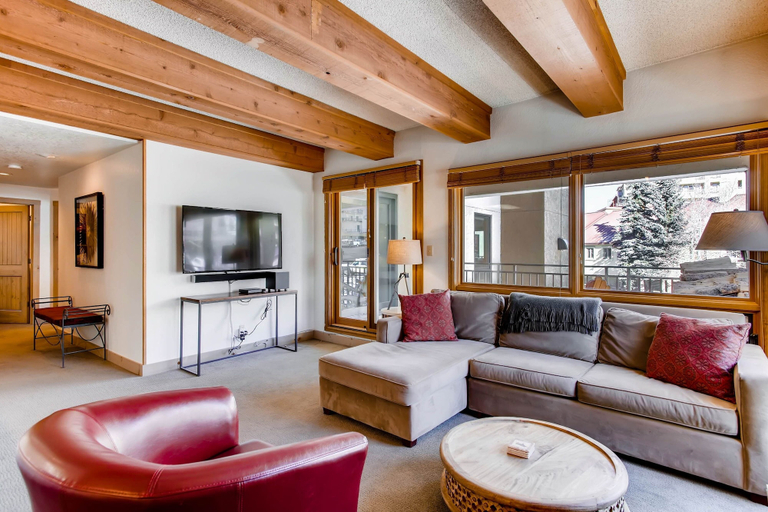Living area 4, Elegantly Styled Plaza 2 Bedroom Condo - No Cleaning Fee! by RedAwning, Gunnison