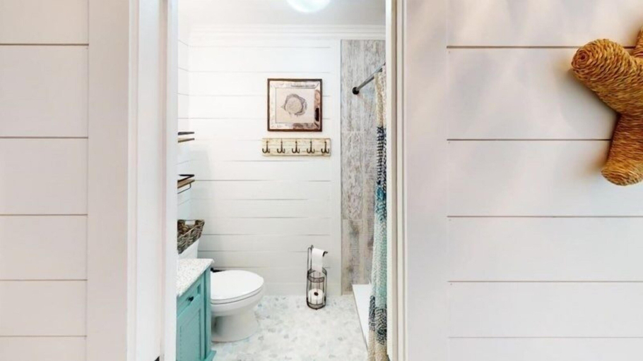 Bathroom 4, Beach Blossom - Bright, Updated Unit with Hot Tub on Patio by RedAwning, Beaufort