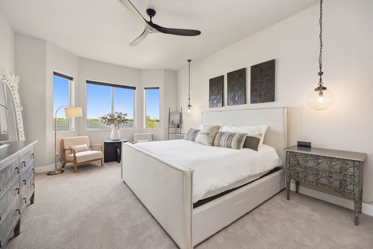 Bedroom 3, Upscale Waterfront Estate With Mountain Sunset Views, Larimer