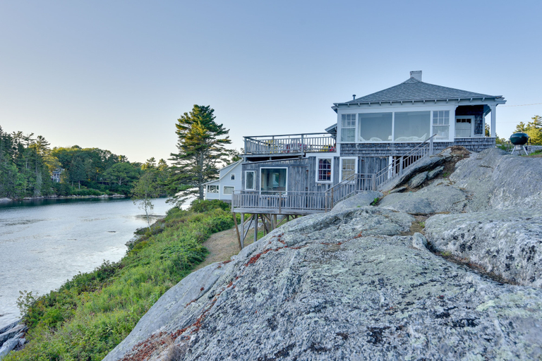 Exterior & Views, Oceanfront Cottage with Deck 2 Mi to Boothbay Harbor, Lincoln