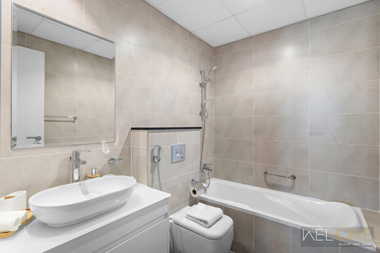 Bathroom, WelHome - Breathtaking 1BR Apt with Balcony and City View, Dubai