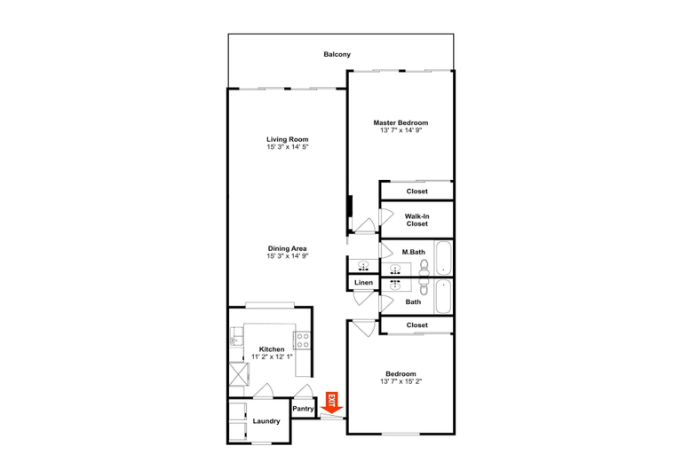 Floor plan, Surf Dweller #605 by Southern Vacation Rentals, Okaloosa