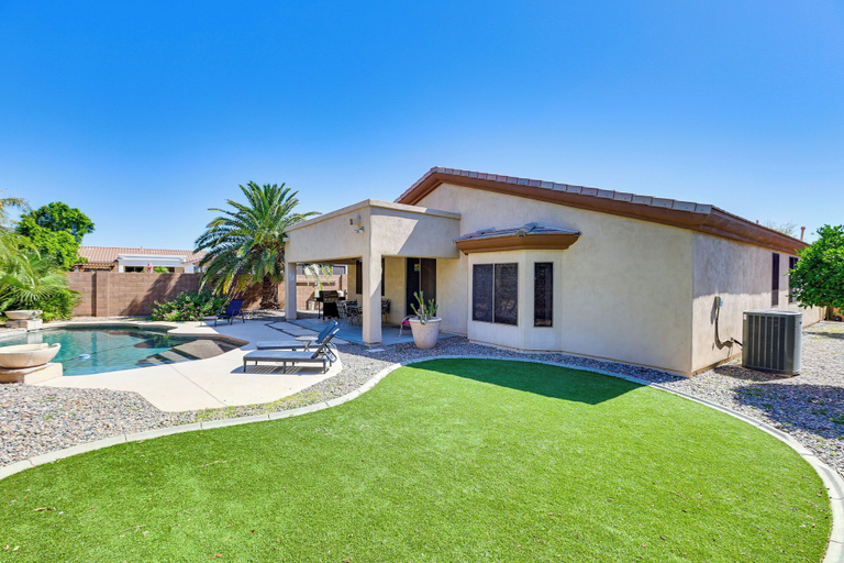 Exterior & Views 1, Goodyear Getaway w/ Private Pool & Outdoor Lounge!, Maricopa