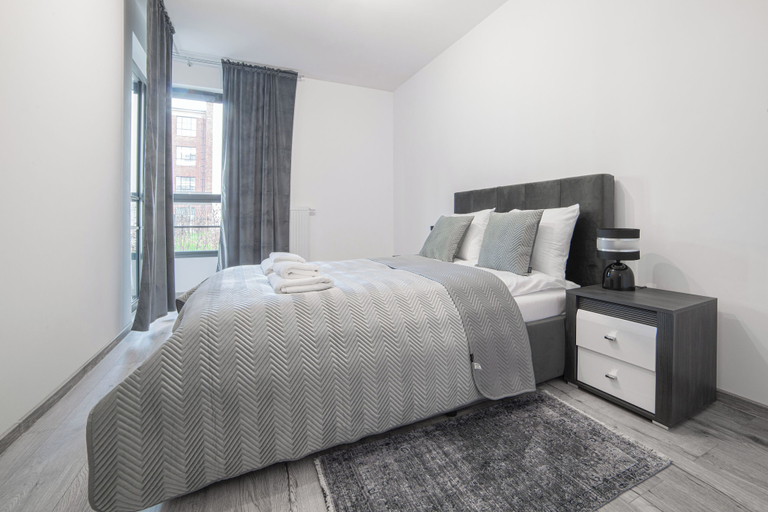 Bedroom 3, RentPlanet - Apartament przy Stoczni, Gdańsk City